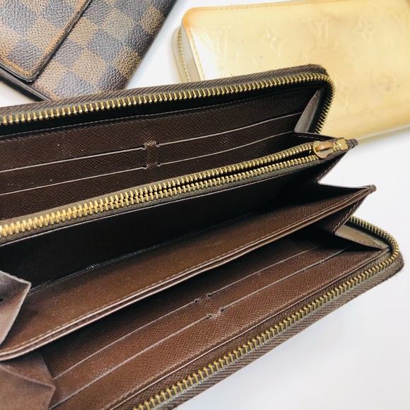 GENUINE SET LOUIS VUITTON Monogram Vernis Zippy Sarah Ebene Wallet Lot - Picture 15 of 16